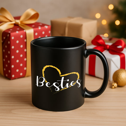 Besties 330 ml Black Coffee Mug (Pack of 1)