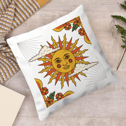 Hand Drawn Retro Sun illustration art design Cushion (12x12 inches) Pack of 1