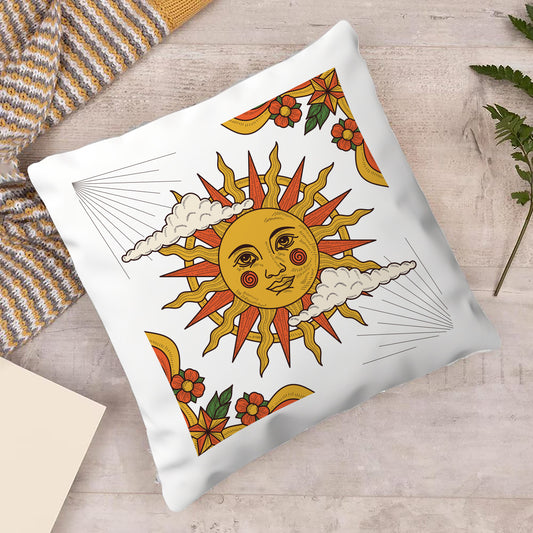 Hand Drawn Retro Sun illustration art design Cushion (12x12 inches) Pack of 1