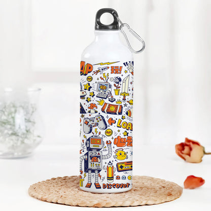 Game city colorfull doodle art Printed Normal Sipper Water Bottle 750 ml For Gym, Yoga, Kids, Boys, Girls, Brother, Sister, Babies, Baby, Workout, Adults