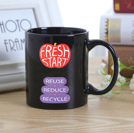 Flat design retro sticker collection Full Black 330 ml Coffee Mug