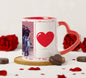 Friend forever personalized add two photos red heart handle 330 ml Coffee Mug