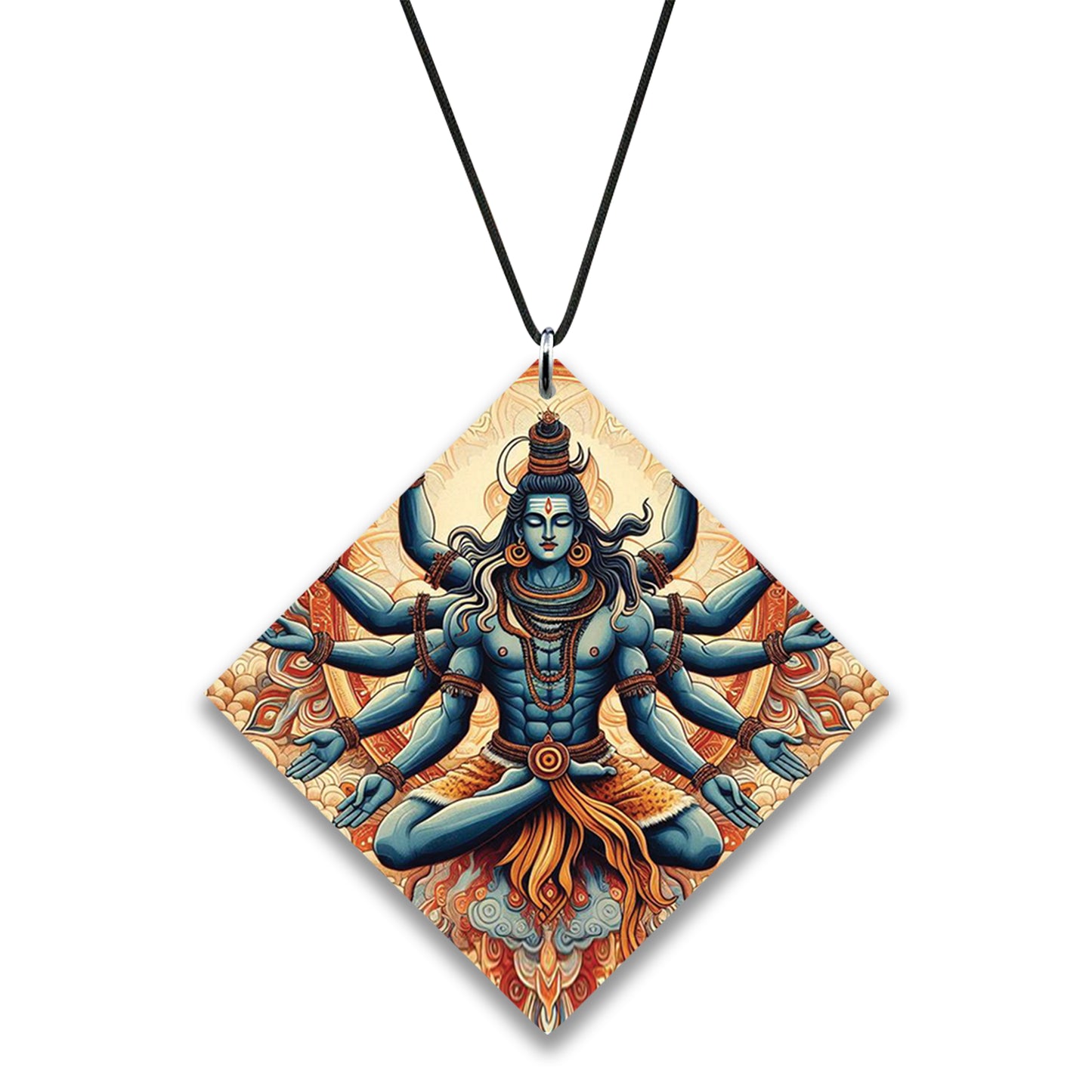 Mahadev vector art Premium Glossy Printed Car Hangings