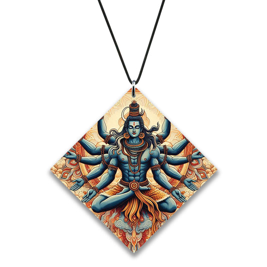 Mahadev vector art Premium Glossy Printed Car Hangings