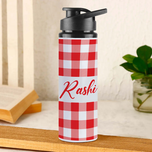 Personalised Name White Sports Water Bottle