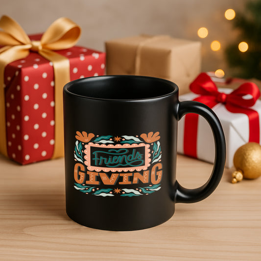 Friends Giving 330 ml Black Coffee Mug (Pack of 1)