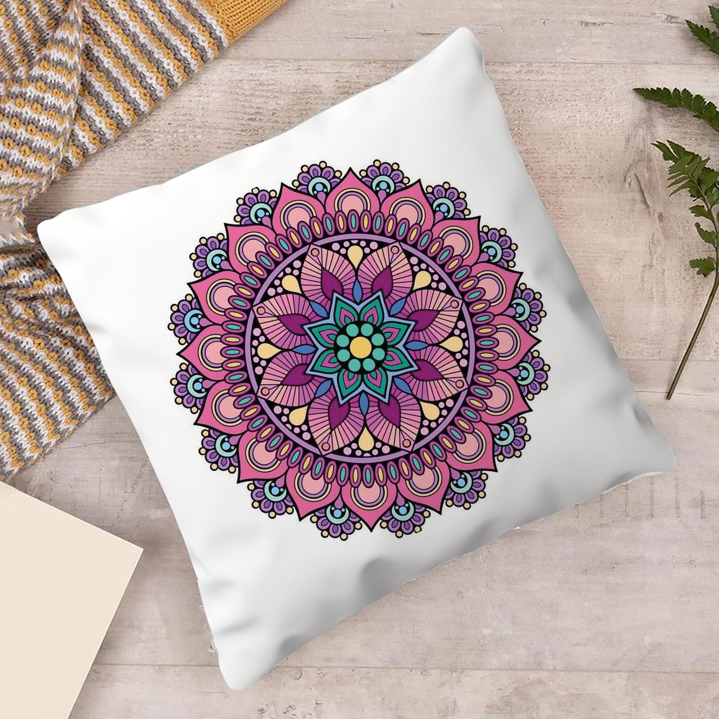 Mandala Art Cushion (12x12 inches) Pack of 1