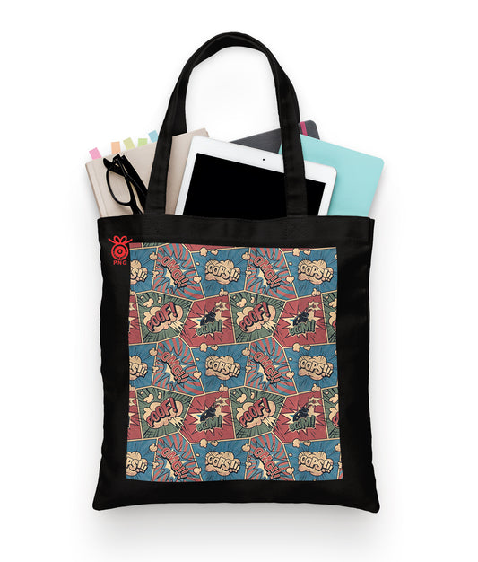 Comic Bubbles Seamless Design Tote Bag (14 X 16 Inches) For Shopping, College, Travel