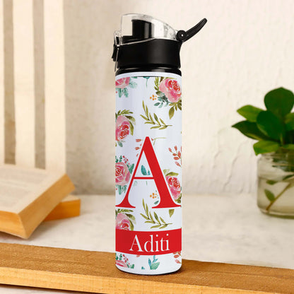 Personalised Floral Water Flip Flop Bottle