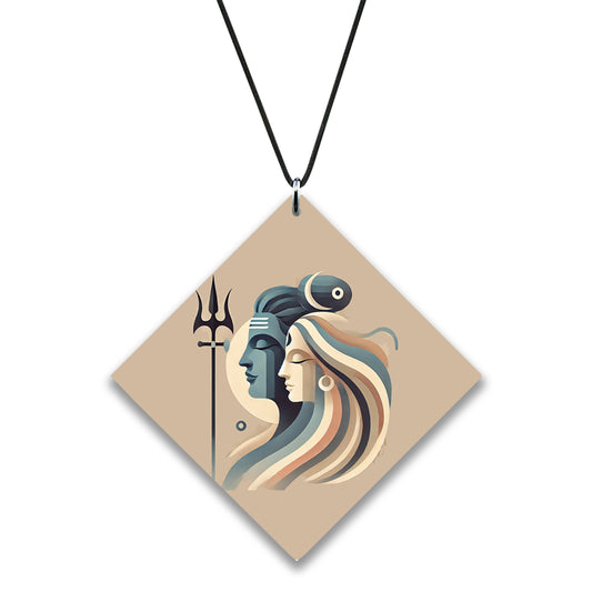 Maha Shivratri Lord Shiva Artwork, Mahadev illustration Premium Glossy Printed Car Hangings