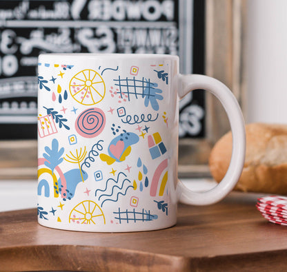 Hand drawn abstract element pattern White 330 ml Coffee Mug