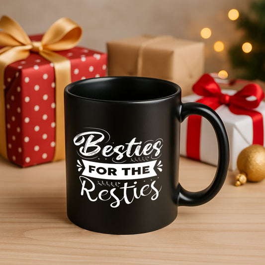 Besties For the Resties 330 ml Black Coffee Mug (Pack of 1)