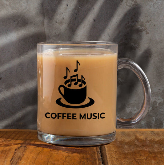 coffee music Printed Glass Mug