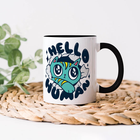 Cute Cat saying hello Human design 330 ml Coffee Mug