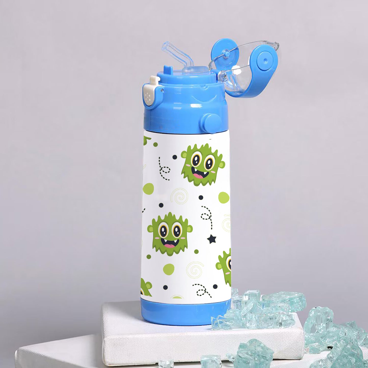 Cute green monster art pattern 500ml kids Bottle