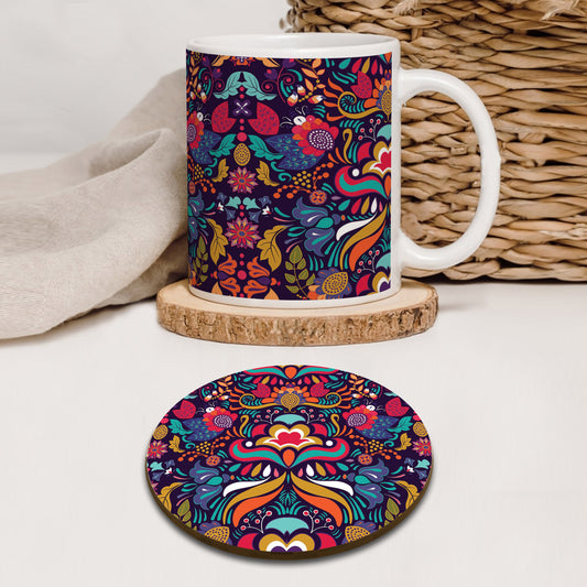 Abstract seamless ornamental pattern Mug and Coaster 330 ml Coffee Mug