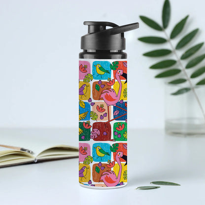 Childlike animals pattern design Printed Eagle Shape Water Bottle 750 ml For Gym, Yoga, Kids, Boys, Girls, Brother, Sister, Babies, Baby, Workout, Adults
