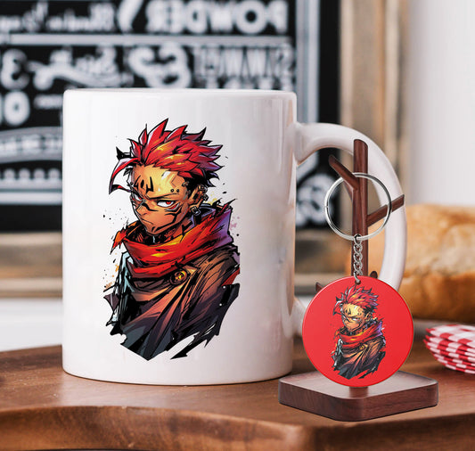 Sukuna digital art Mug and Keychain Combo 330 ml Coffee Mug