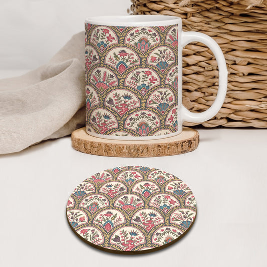 Indian Traditional Design Pattern Mug and Coaster 330 ml Coffee Mug
