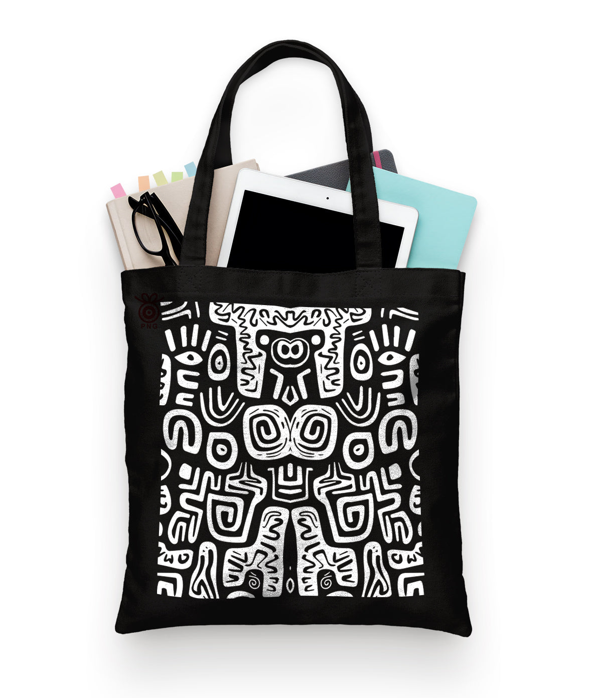 Black and white seamless Design Tote Bag (14 X 16 Inches) For Shopping, College, Travel
