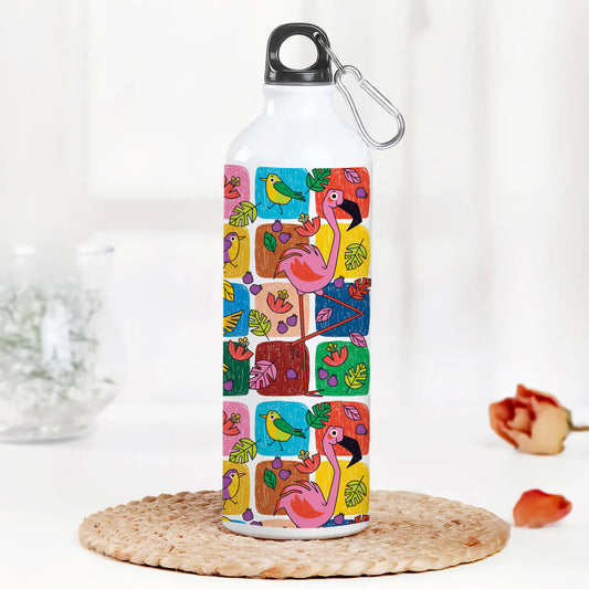 Childlike animals pattern design Printed Normal Sipper Water Bottle 750 ml For Gym, Yoga, Kids, Boys, Girls, Brother, Sister, Babies, Baby, Workout, Adults