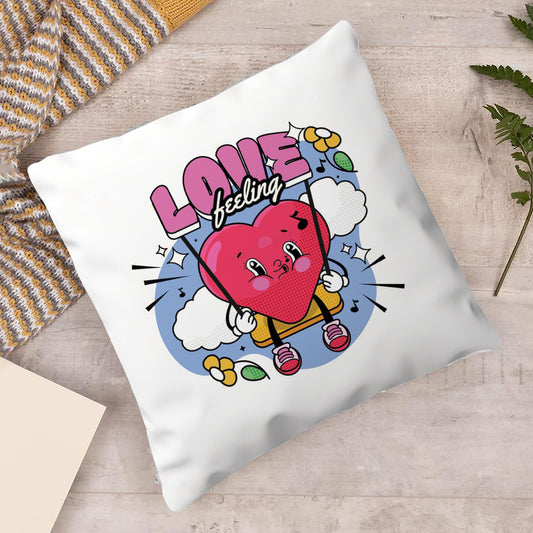 Hand Drawn Heart Cartoon Character Design Cushion (12x12 inches) Pack of 1