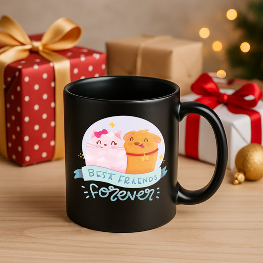 Best Friend Forever 330 ml Black Coffee Mug (Pack of 1)