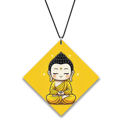 Cute baby buddha vector art Premium Glossy Printed Car Hangings
