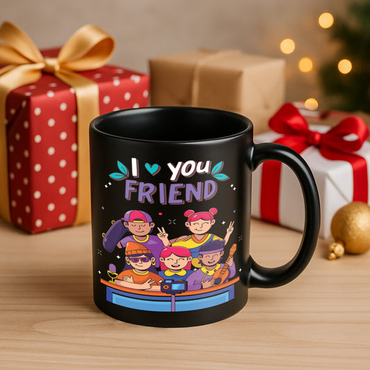 I love You friend 330 ml Black Coffee Mug (Pack of 1)