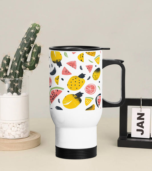 Fruit pattern Printed 350ML Travel MUG