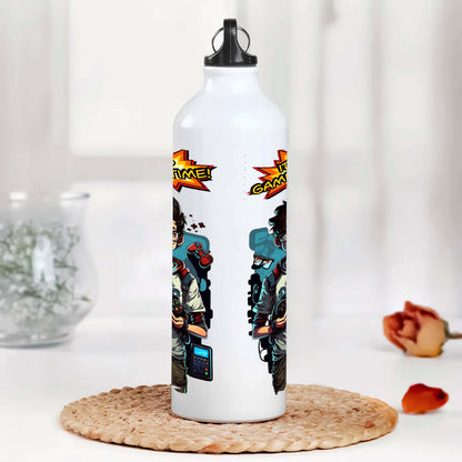 Its game time Printed Aluminum Sipper Water Bottle 750 ml For Gym, Yoga, Kids, Boys, Girls, Brother, Sister, Babies, Baby, Workout, Adults