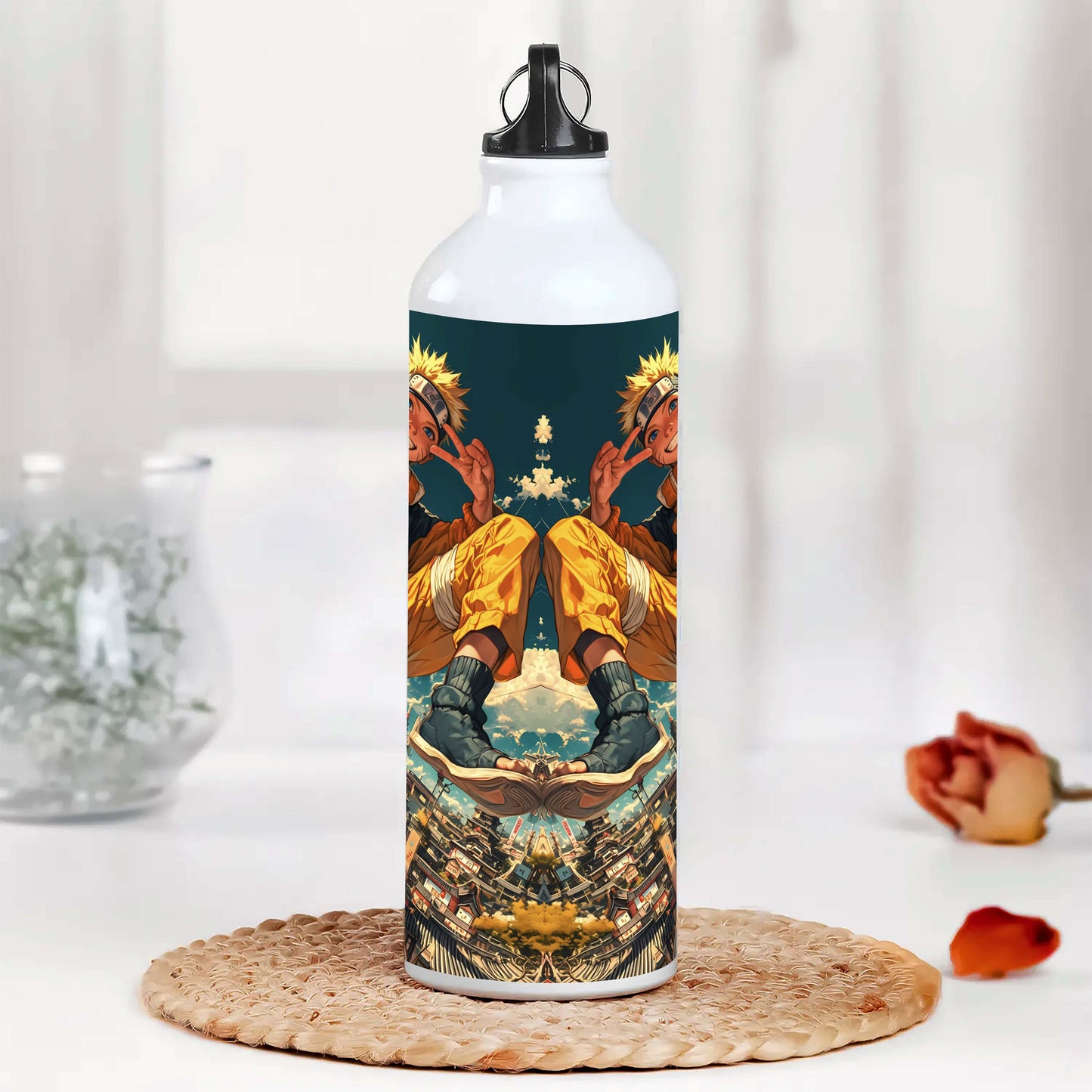 Naruto 2 Printed Aluminum Sipper Water Bottle 750 ml For Gym, Yoga, Kids, Boys, Girls, Brother, Sister, Babies, Baby, Workout, Adults