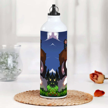 Bears Printed Aluminum Sipper Water Bottle 750 ml For Gym, Yoga, Kids, Boys, Girls, Brother, Sister, Babies, Baby, Workout, Adults