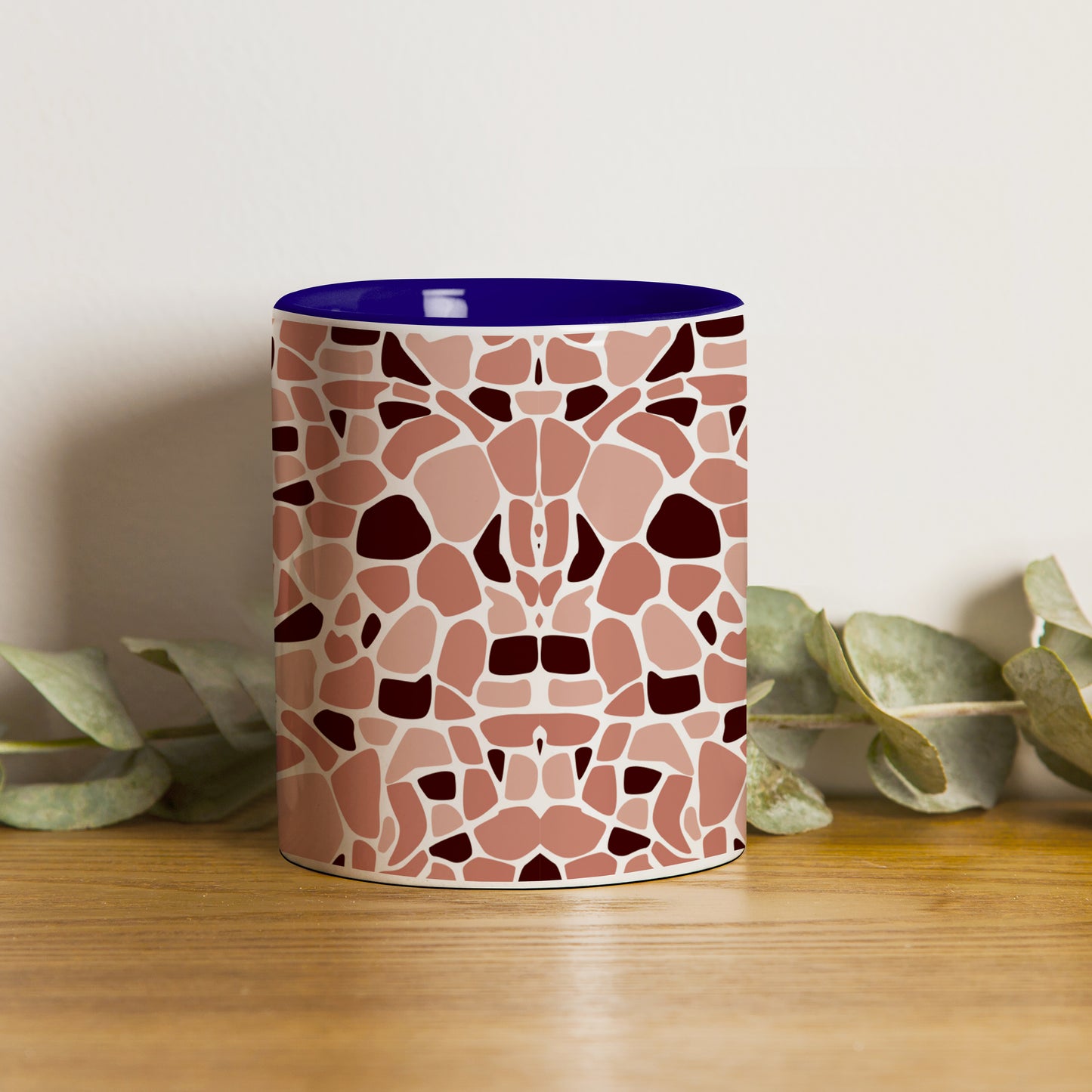 Stone seamless Pattern Dark Blue Handle 330 ml Coffee Mug