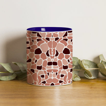 Stone seamless Pattern Dark Blue Handle 330 ml Coffee Mug