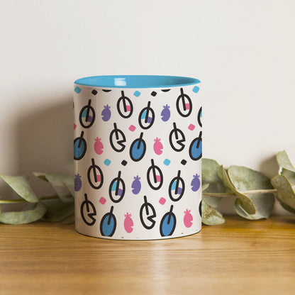 Vector leaves pattern design Pattern Sky Blue Handle 330 ml Coffee Mug
