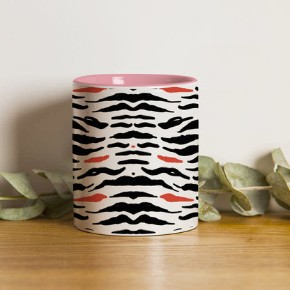 Tiger skin pattern design Pattern Lite Pink Handle 330 ml Coffee Mug