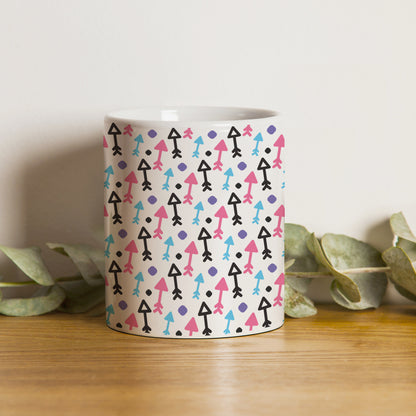 Black pink and sky Arrow pattern design pattern White 330 ml Coffee Mug