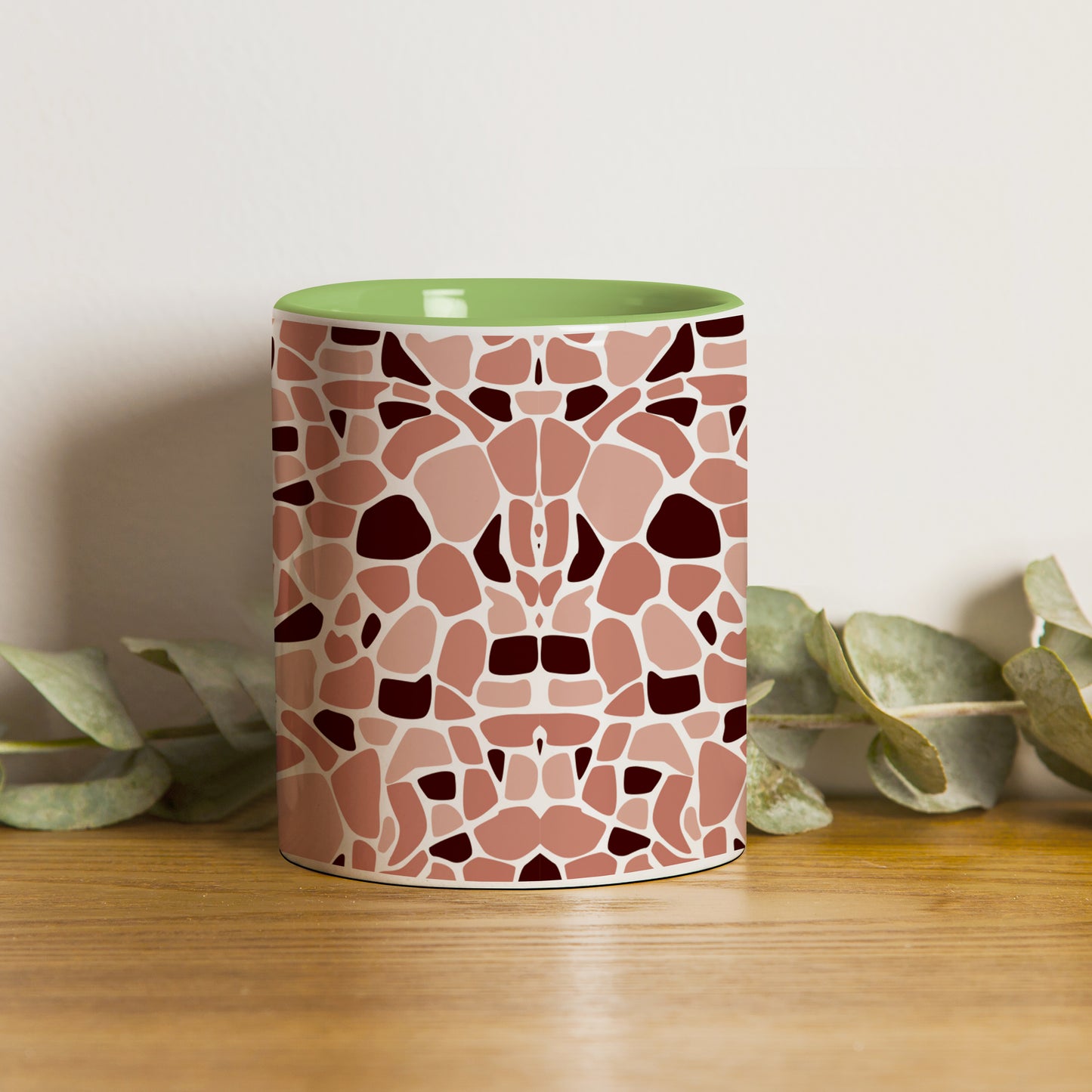 Stone seamless pattern Pattern Lite Green Handle 330 ml Coffee Mug