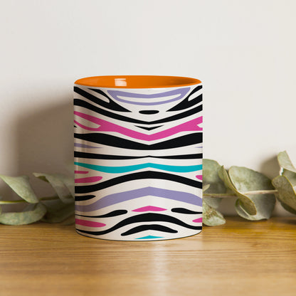 Colorful Tiger Skin with Waving effect Orange Handle 330 ml Coffee Mug