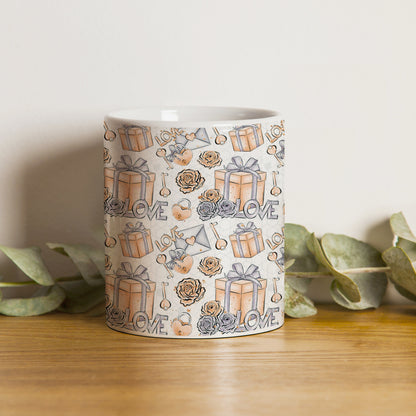 Gift box pattern design pattern White 330 ml Coffee Mug