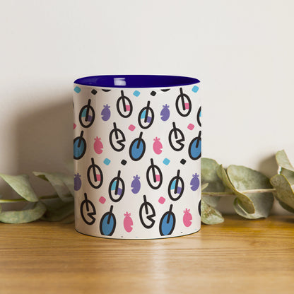 Vector leaves pattern design Pattern Dark Blue Handle 330 ml Coffee Mug
