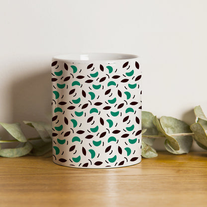 Vector leaves pattern design (2) White 330 ml Coffee Mug