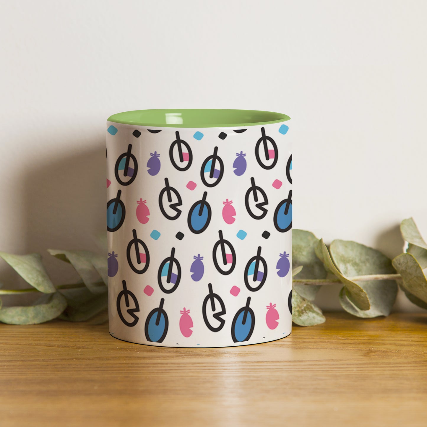vector leaves pattern design Pattern Lite Green Handle 330 ml Coffee Mug