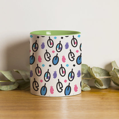 vector leaves pattern design Pattern Lite Green Handle 330 ml Coffee Mug