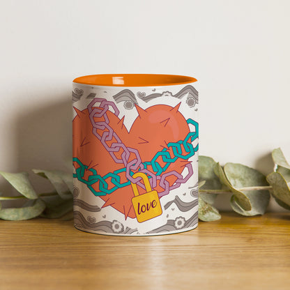 Love chain Orange Handle 330 ml Coffee Mug