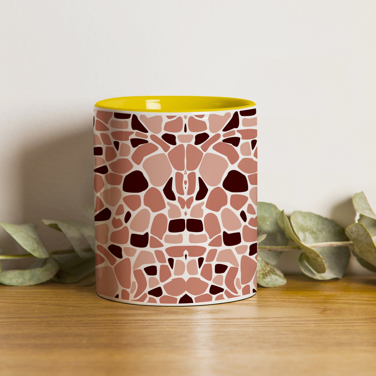 Stone seamless Pattern Yellow Handle 330 ml Coffee Mug