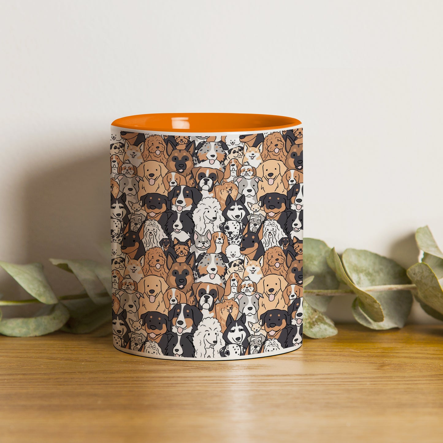 Dog breeds illustration design Orange Handle 330 ml Coffee Mug