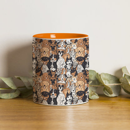 Dog breeds illustration design Orange Handle 330 ml Coffee Mug