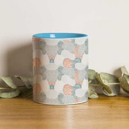 Colorfull hand drawing pattern design Sky Blue Handle 330 ml Coffee Mug